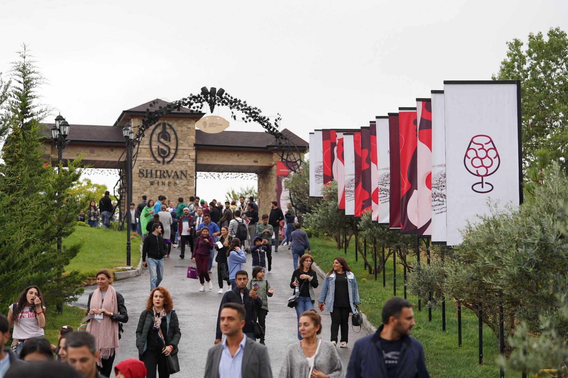 Heydər Əliyev Fondunun vitse-prezidenti Leyla Əliyeva Üzüm və Şərab Festivalında təşkil edilən pavilyonlarla tanış olub (FOTO)