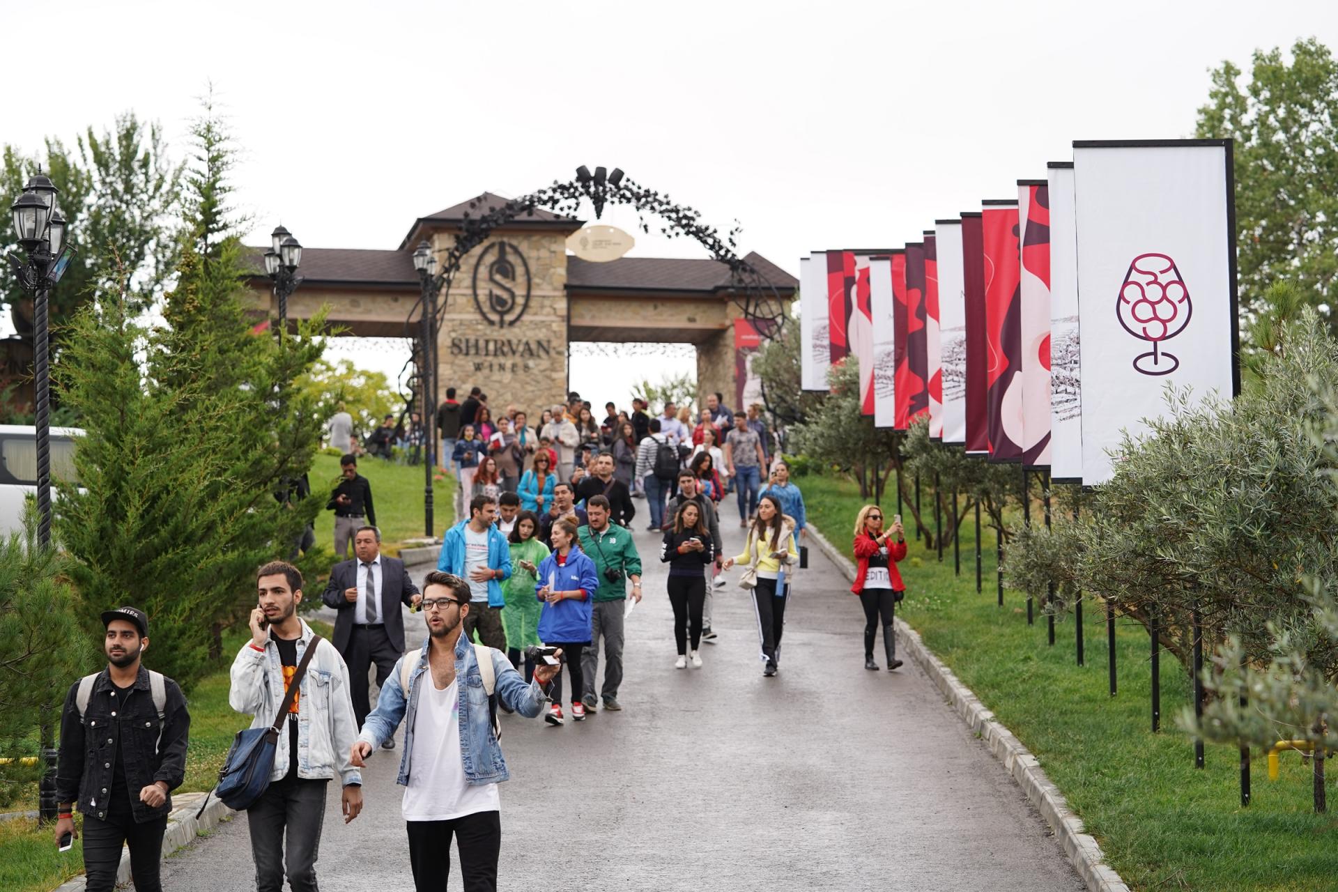 Heydər Əliyev Fondunun vitse-prezidenti Leyla Əliyeva Üzüm və Şərab Festivalında təşkil edilən pavilyonlarla tanış olub (FOTO)