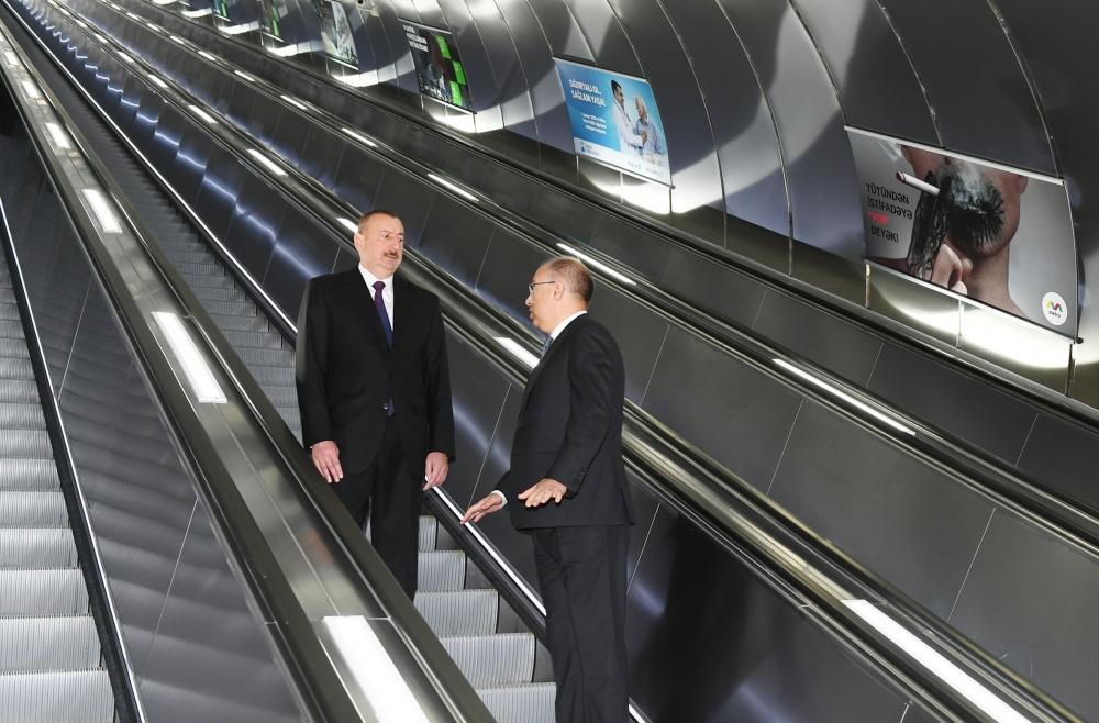Prezident İlham Əliyev Bakı Metropoliteninin “Xətai” stansiyasında görülən işlərlə tanış olub (FOTO)