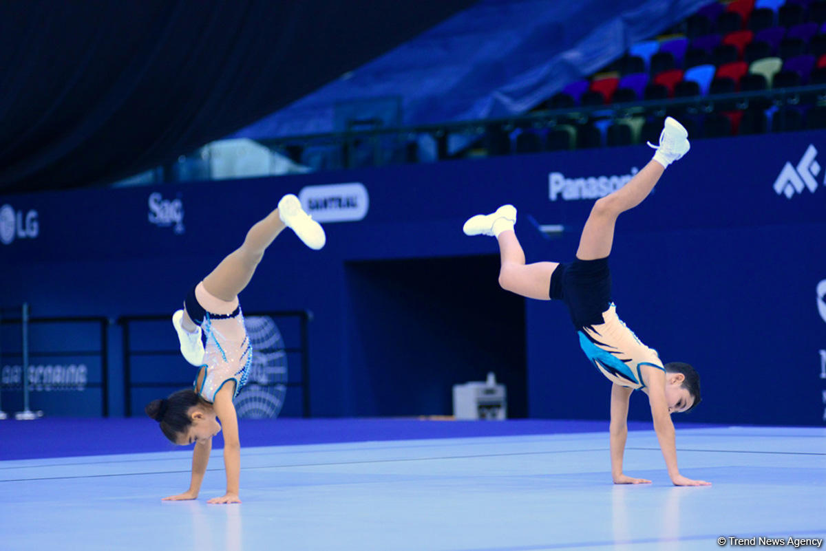 Milli Gimnastika Arenasında bədii və aerobika gimnastikası yarışları davam edir (FOTO)