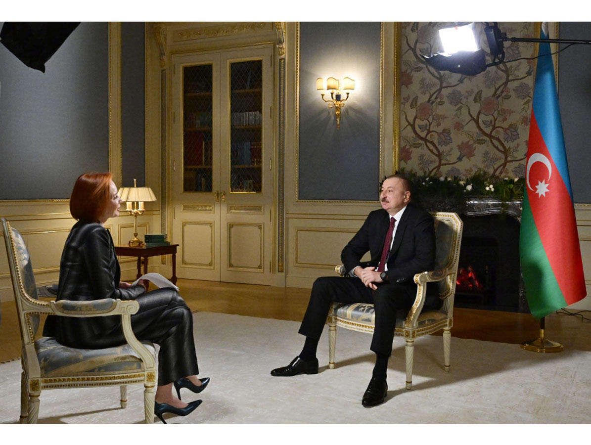 Президент Ильхам Алиев дал интервью телеканалу «Россия-24» (ФОТО)